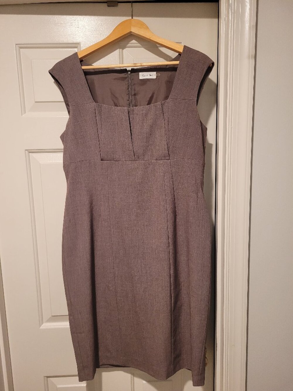 Calvin Klein Square Neck Sheath Career Dress Size